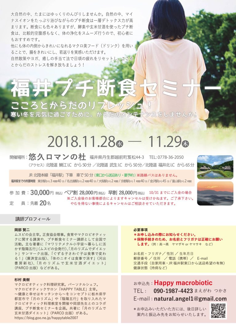 2018福井プチ断食チラシ表